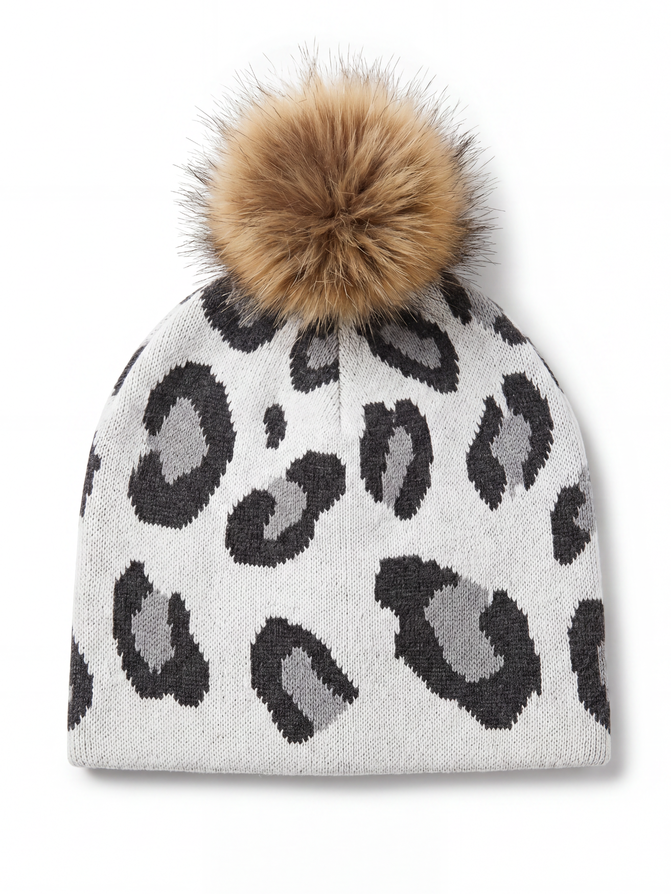 Leopard Cashmere Intarsia Hat