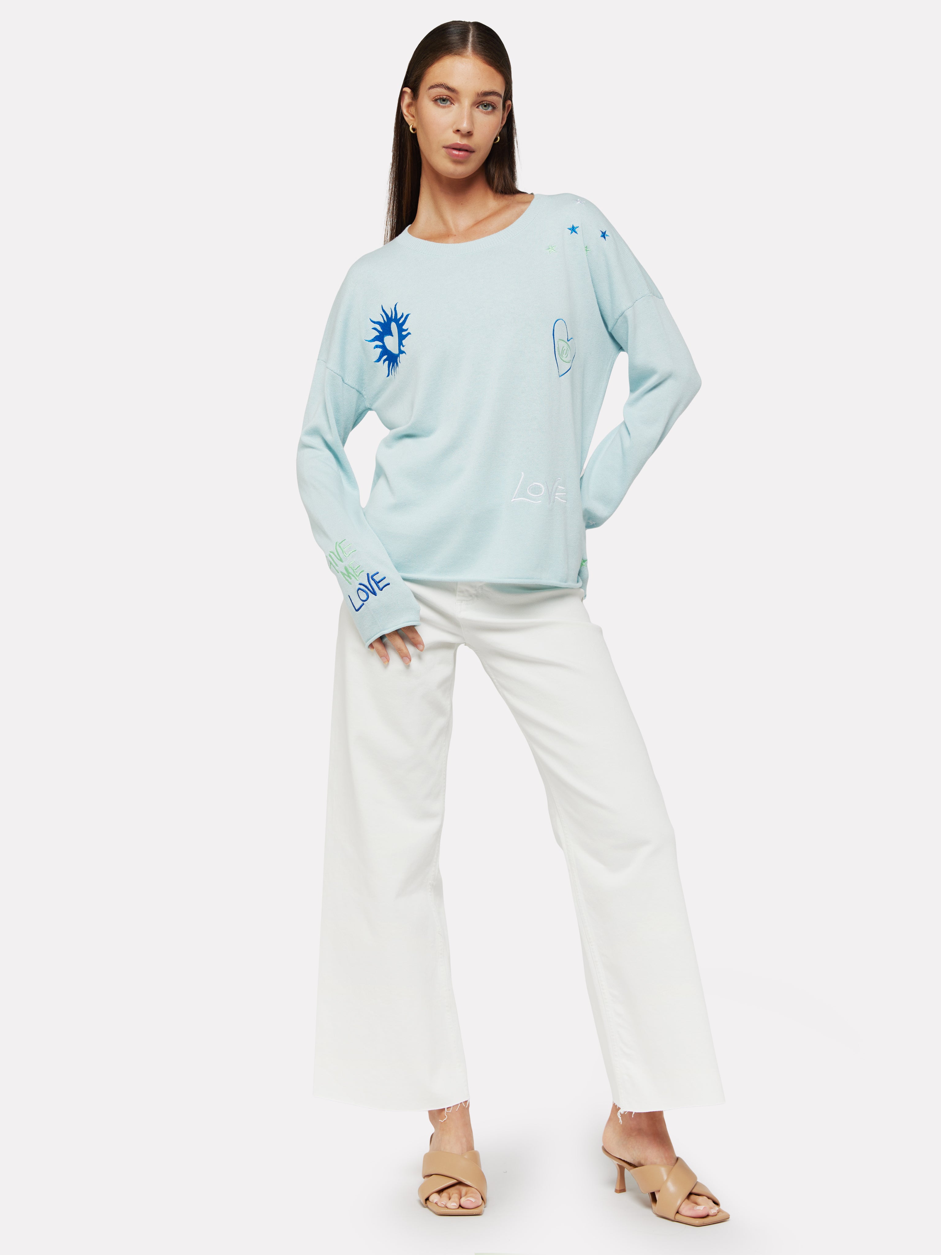 Darlene Embroidered Slogan Knit
