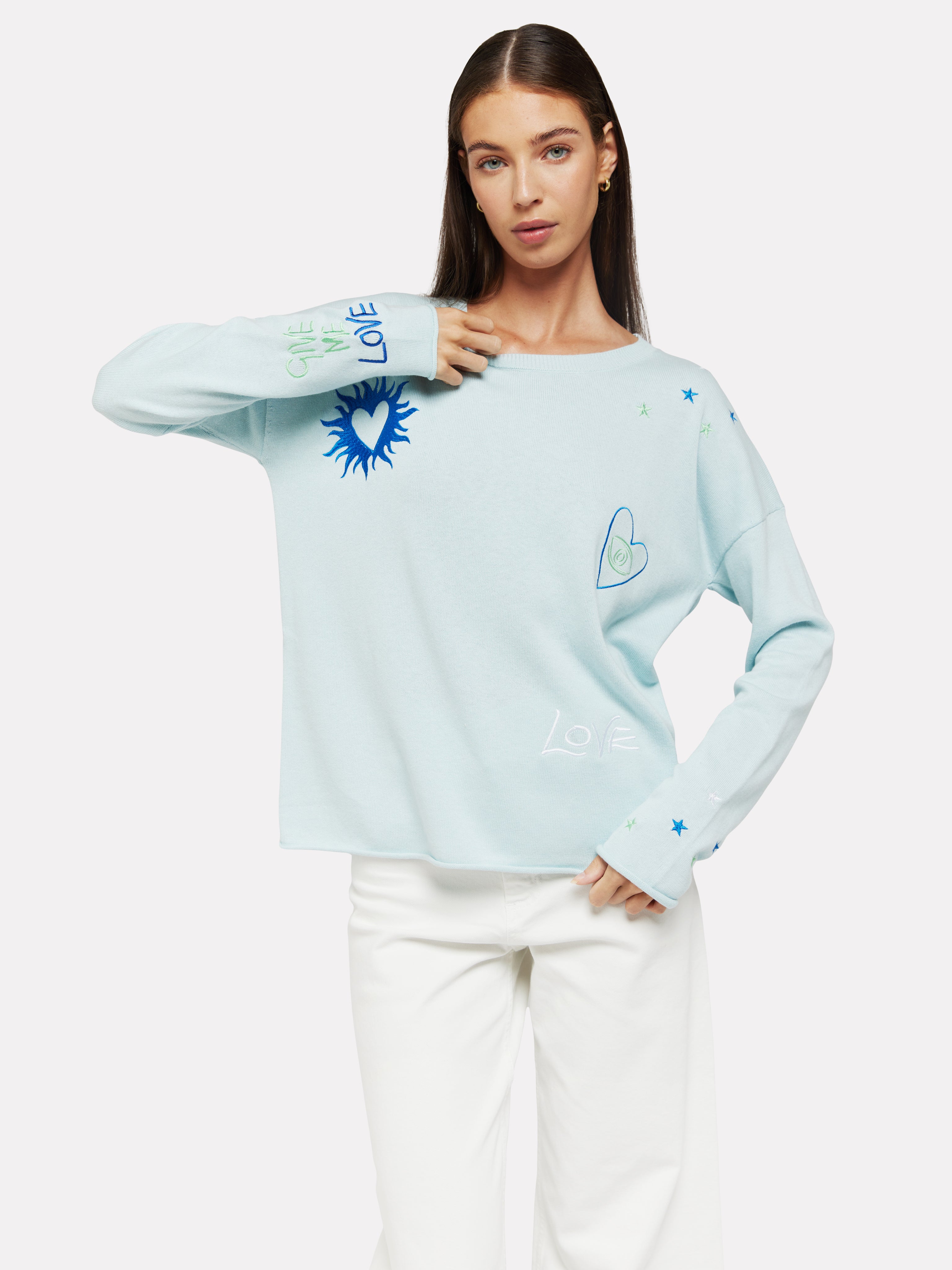 Darlene Embroidered Slogan Knit