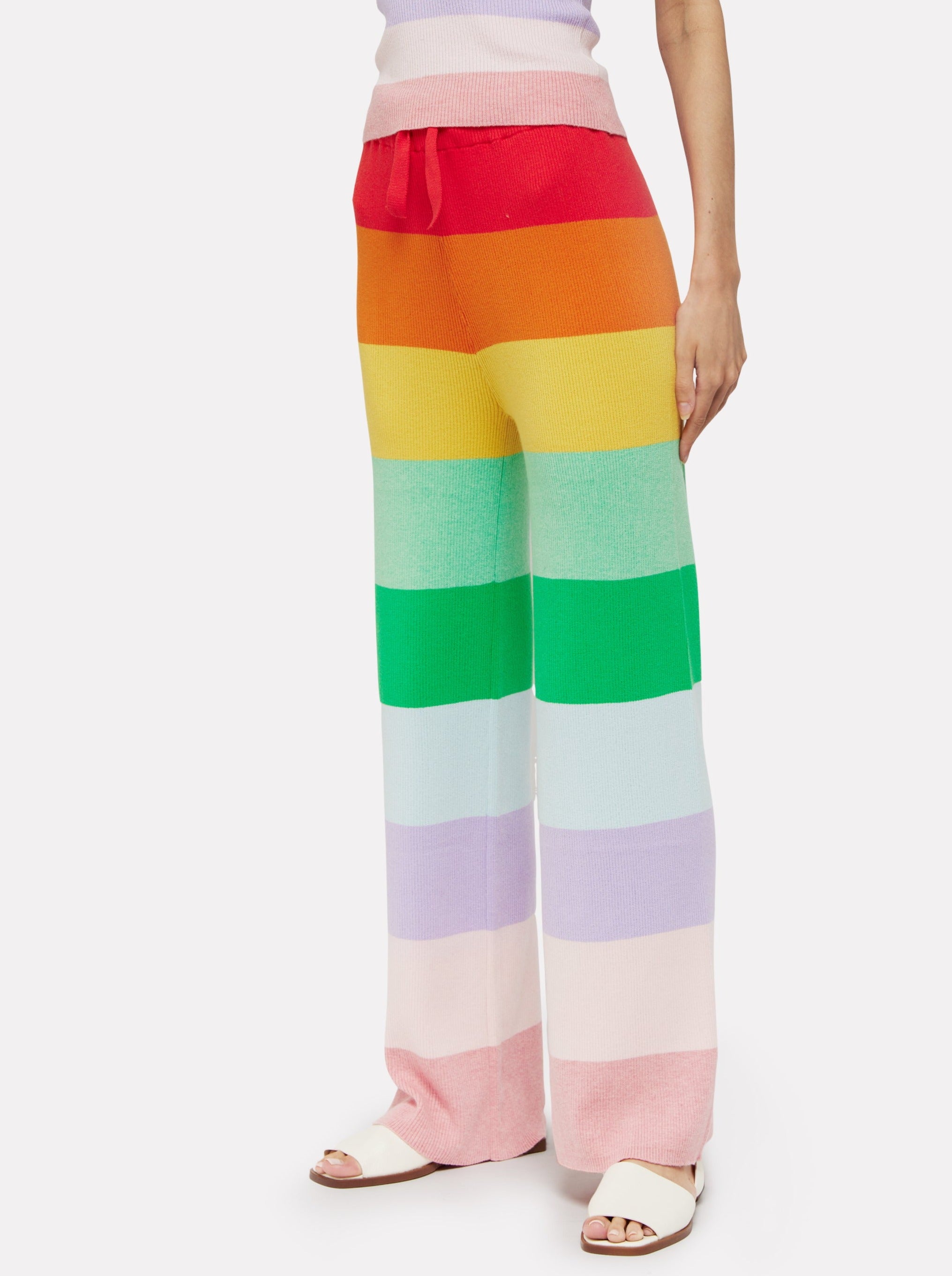 Rainbow wide leg pants best sale