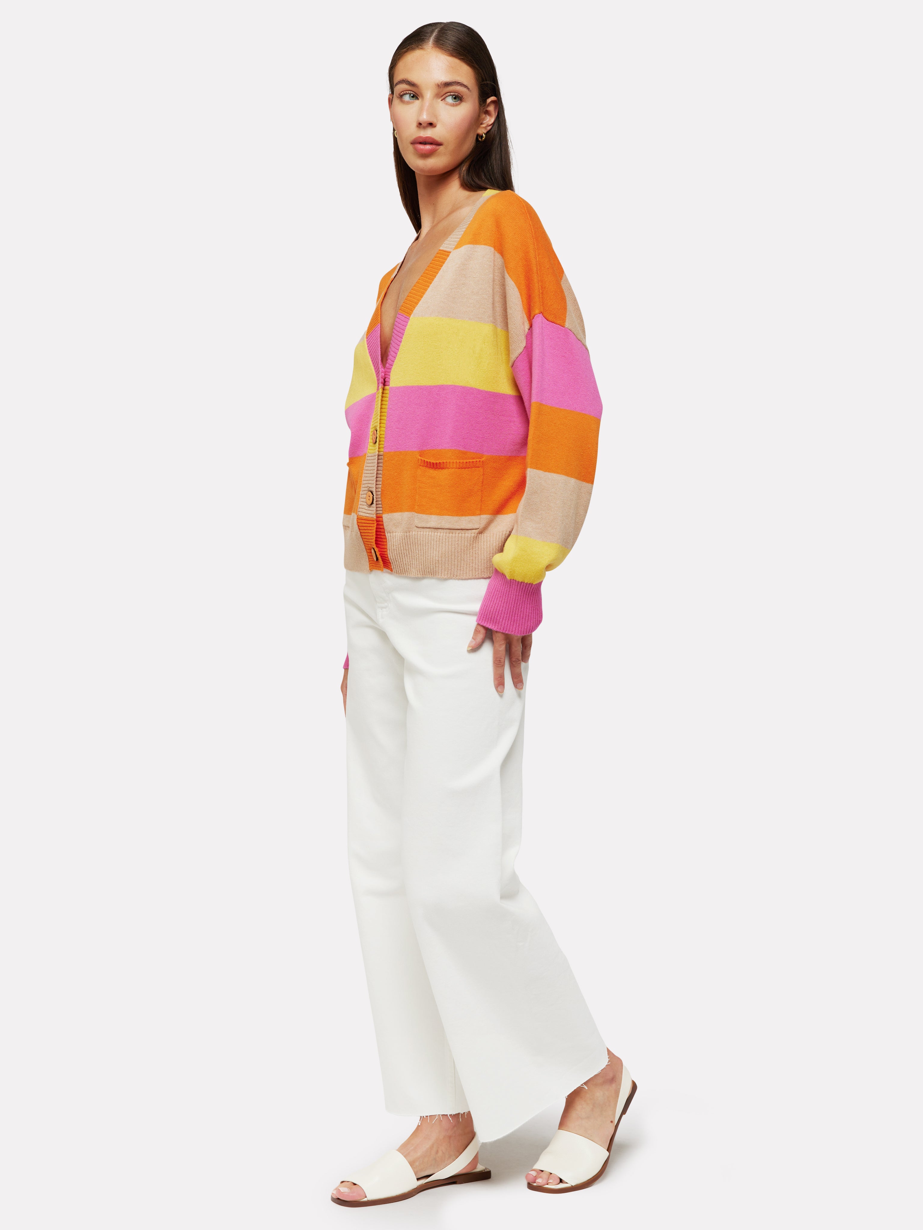 Varsity Stripe V-Neck Cardigan