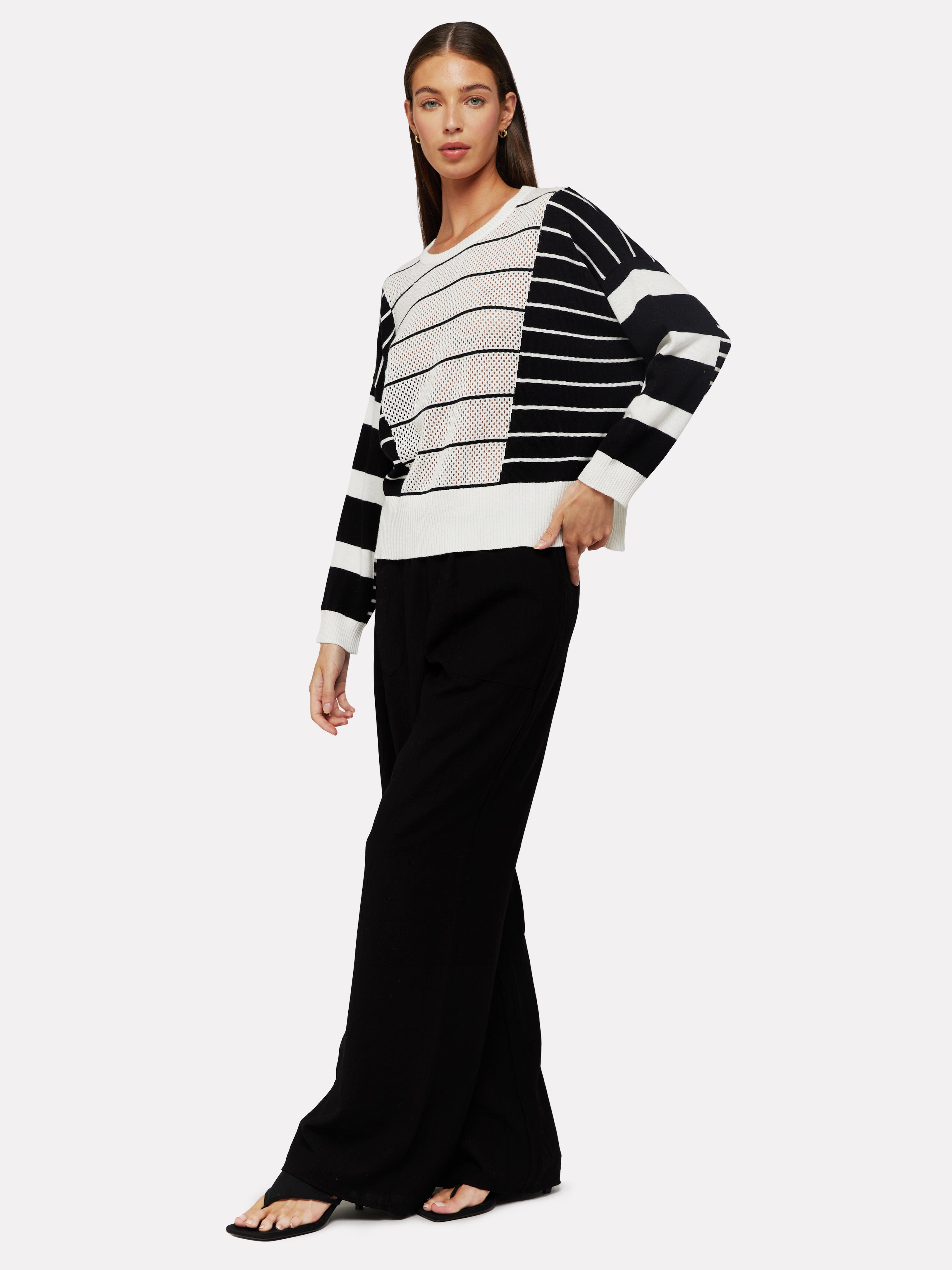 Stripe Open Stitch Sweater