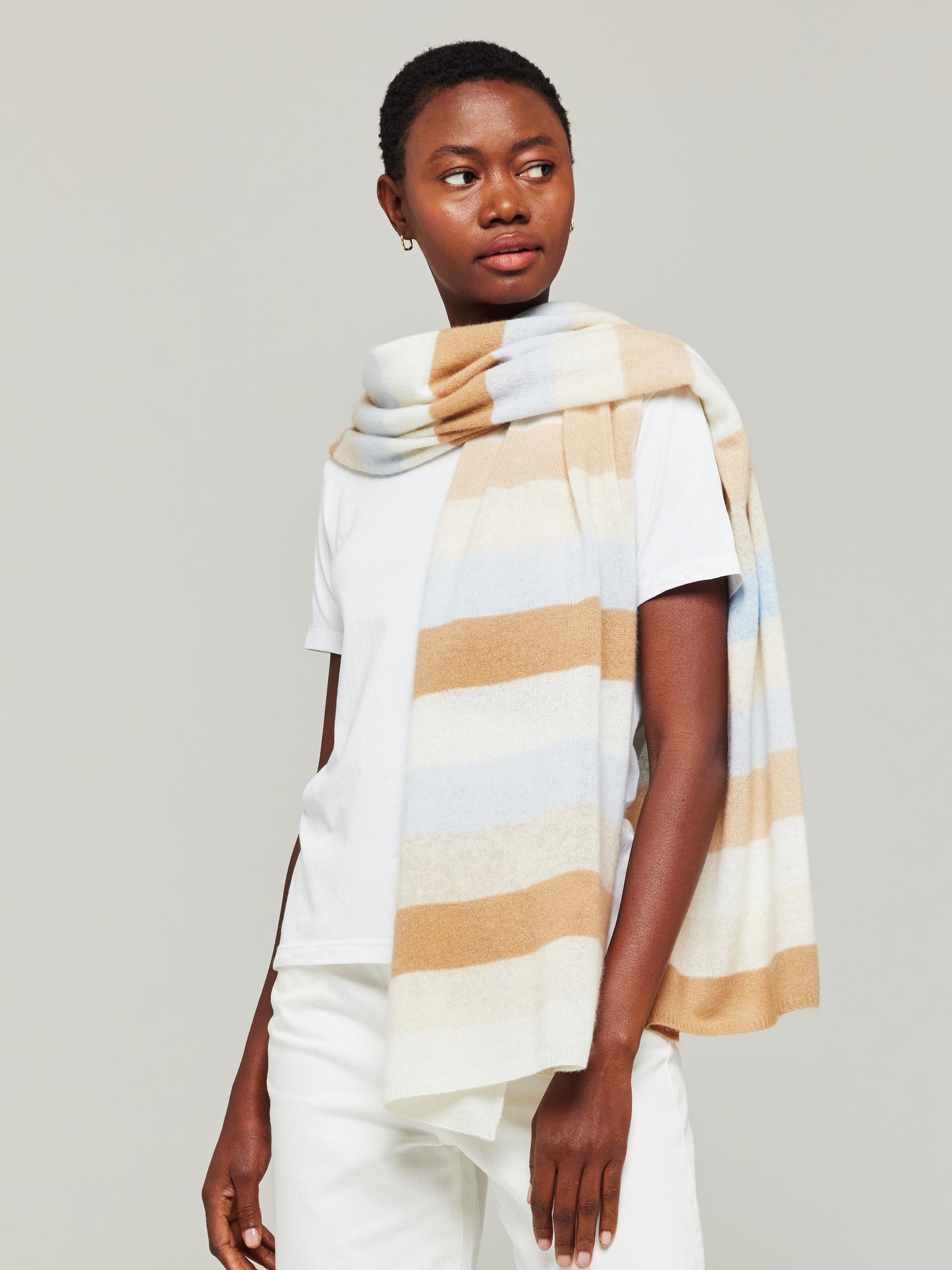 Stripe Cashmere Travel Wrap