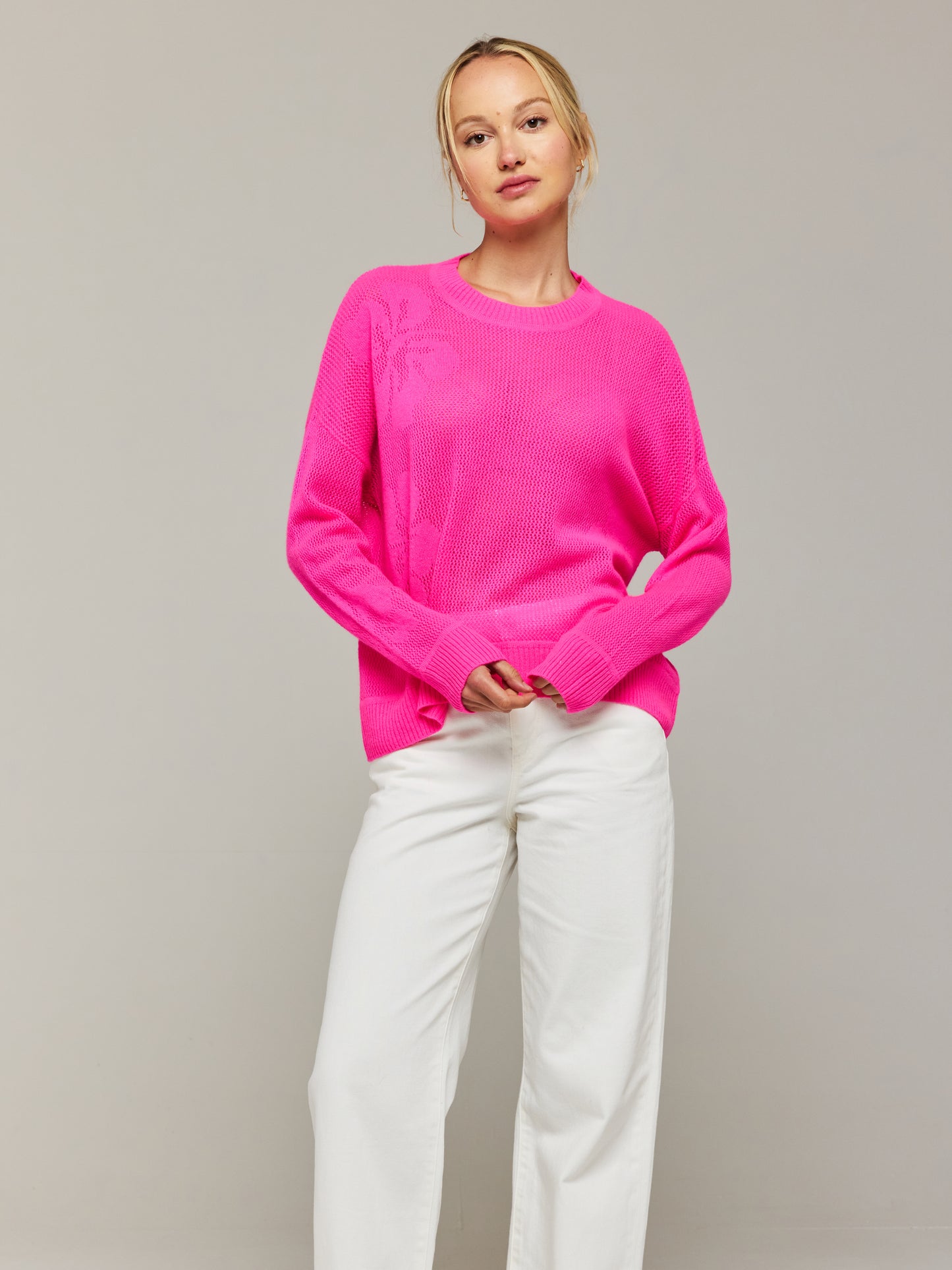 Aloha Open Knit Cashmere Crew Neck