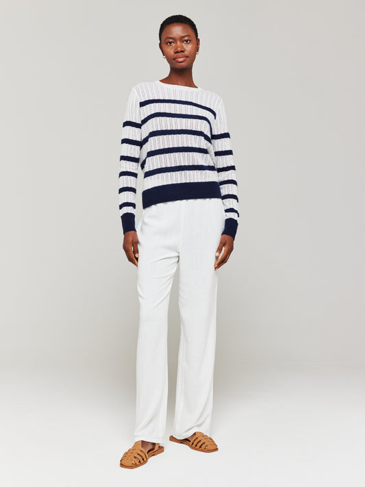 Breton Stripe Cashmere Crew Neck