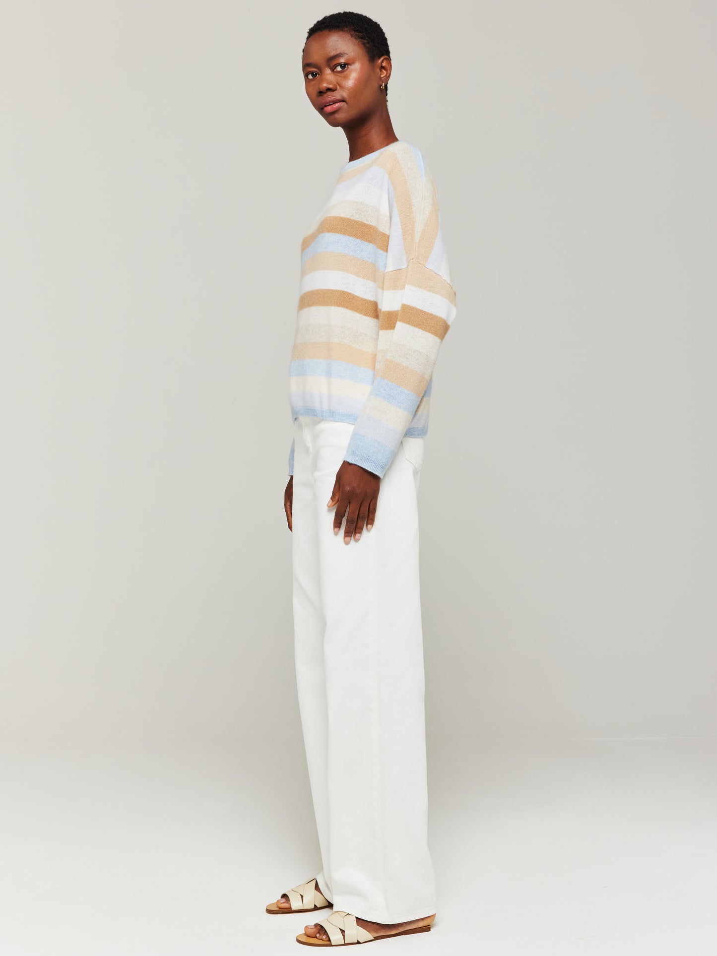 Doris Stripe Cashmere Crew Neck