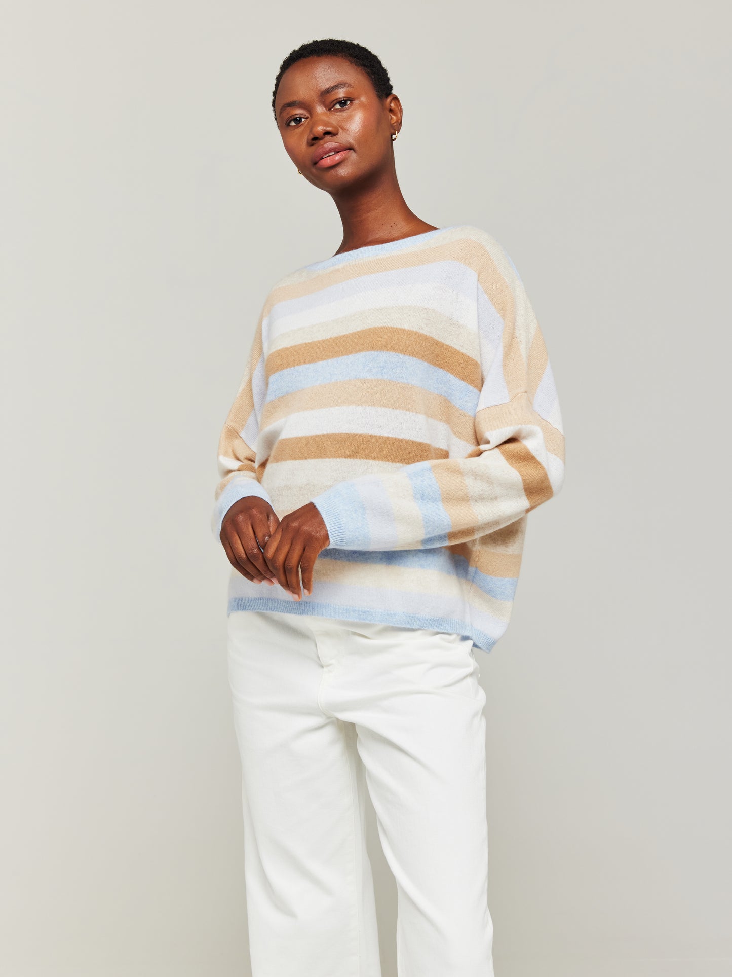 Doris Stripe Cashmere Crew Neck