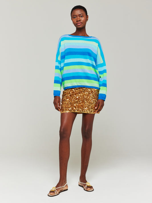 Doris Stripe Cashmere Crew Neck