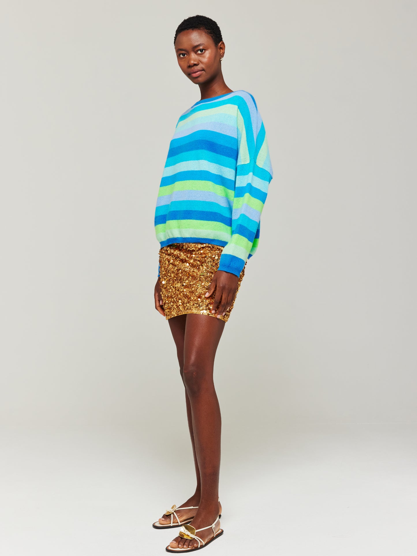 Doris Stripe Cashmere Crew Neck