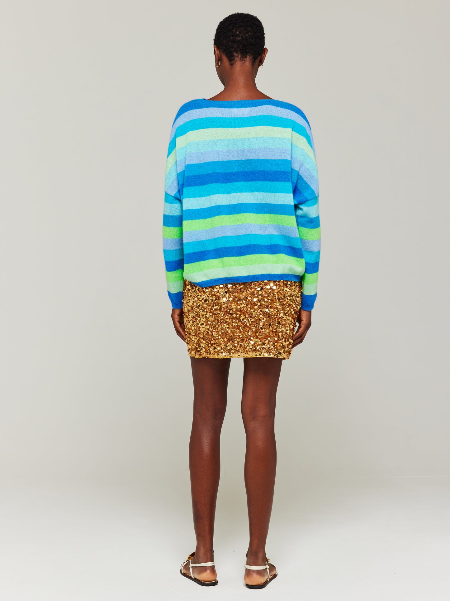 Doris Stripe Cashmere Crew Neck