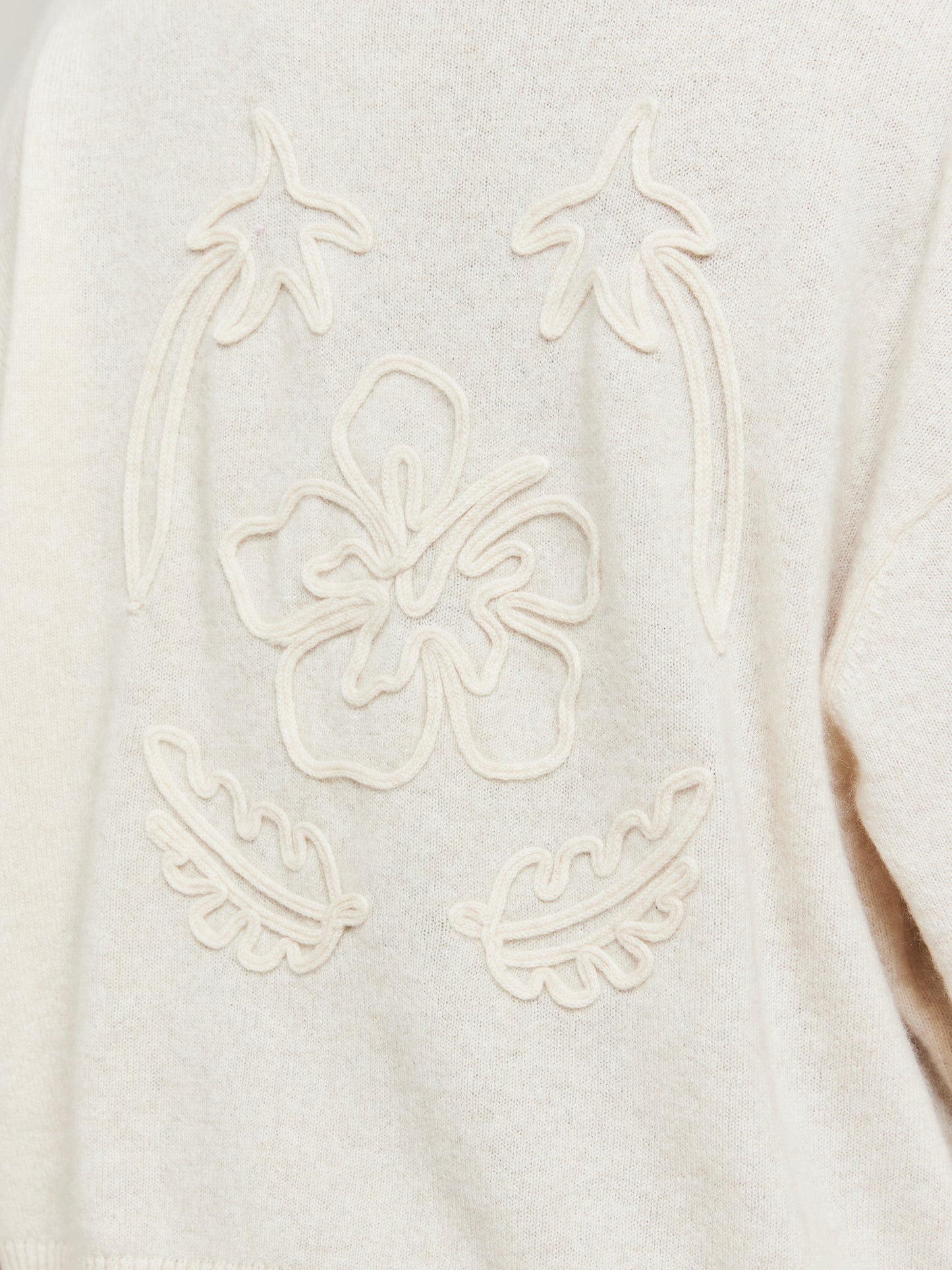 Tropical Embroidered Cashmere Cardigan