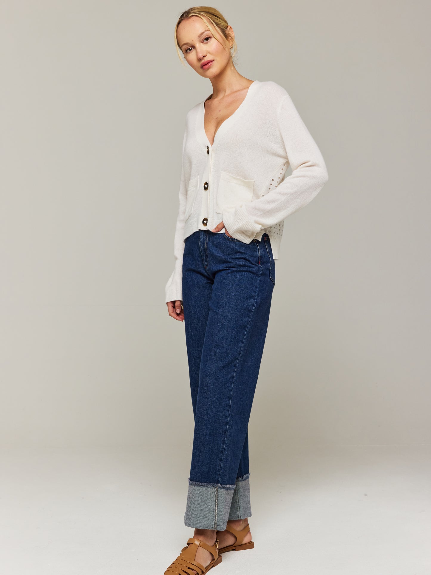 Kate Pointelle Cashmere Cardigan