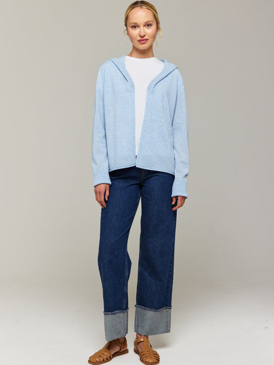 Carley Zip-Up Cashmere Hoodie