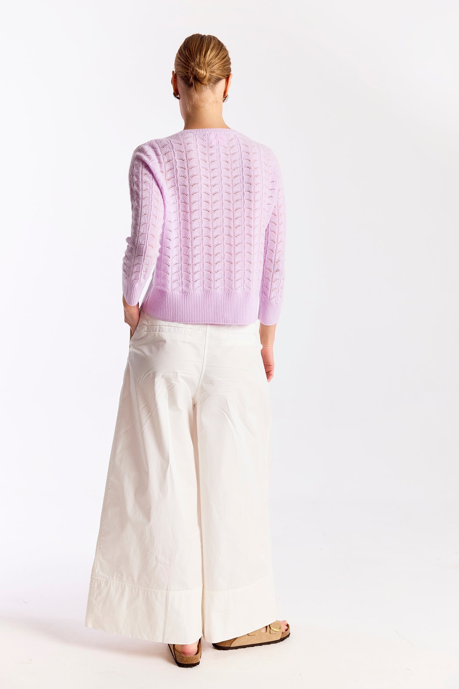 Shell Pointelle Cashmere Cardigan