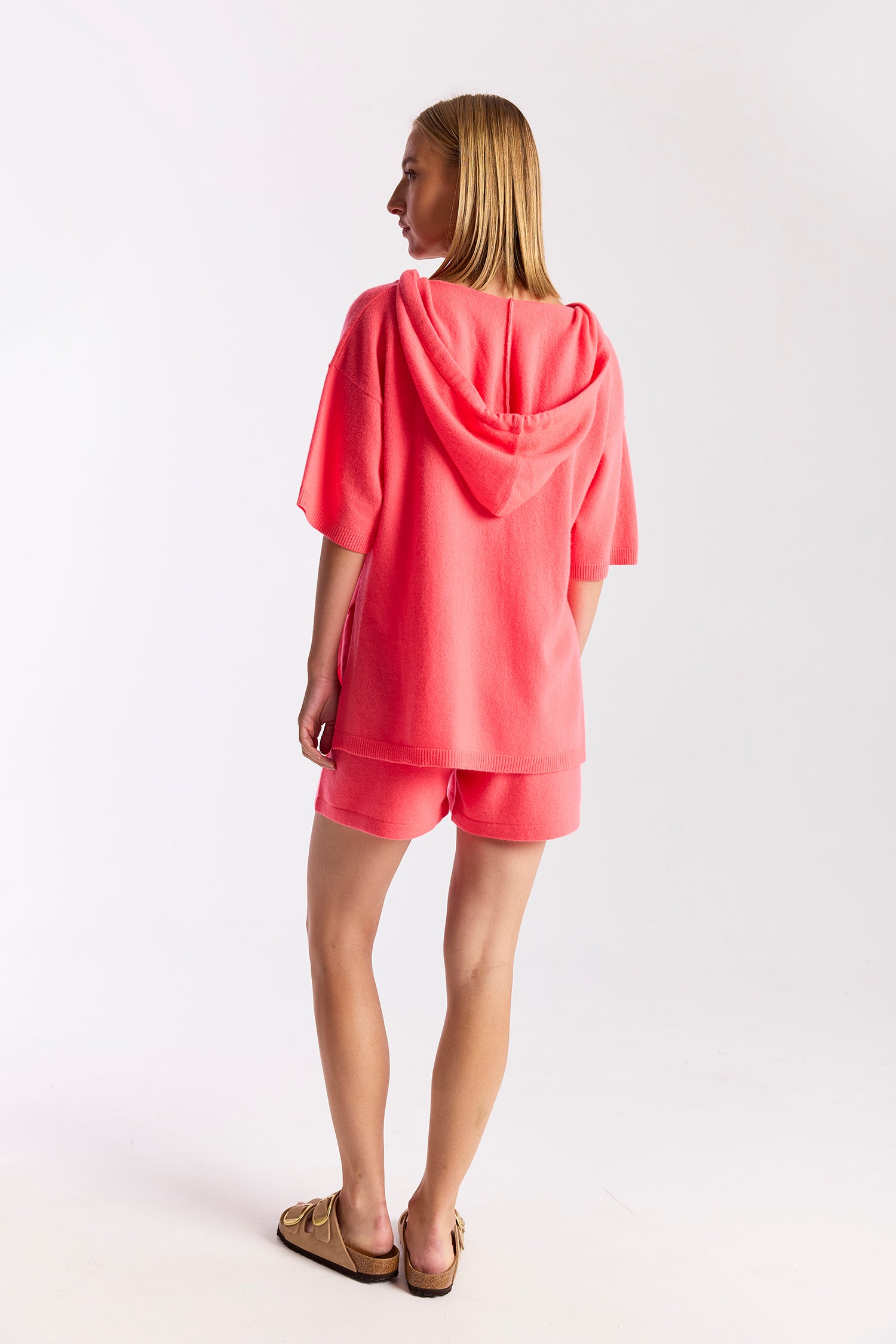 SOLID AURA HOODED CASHMERE TEE