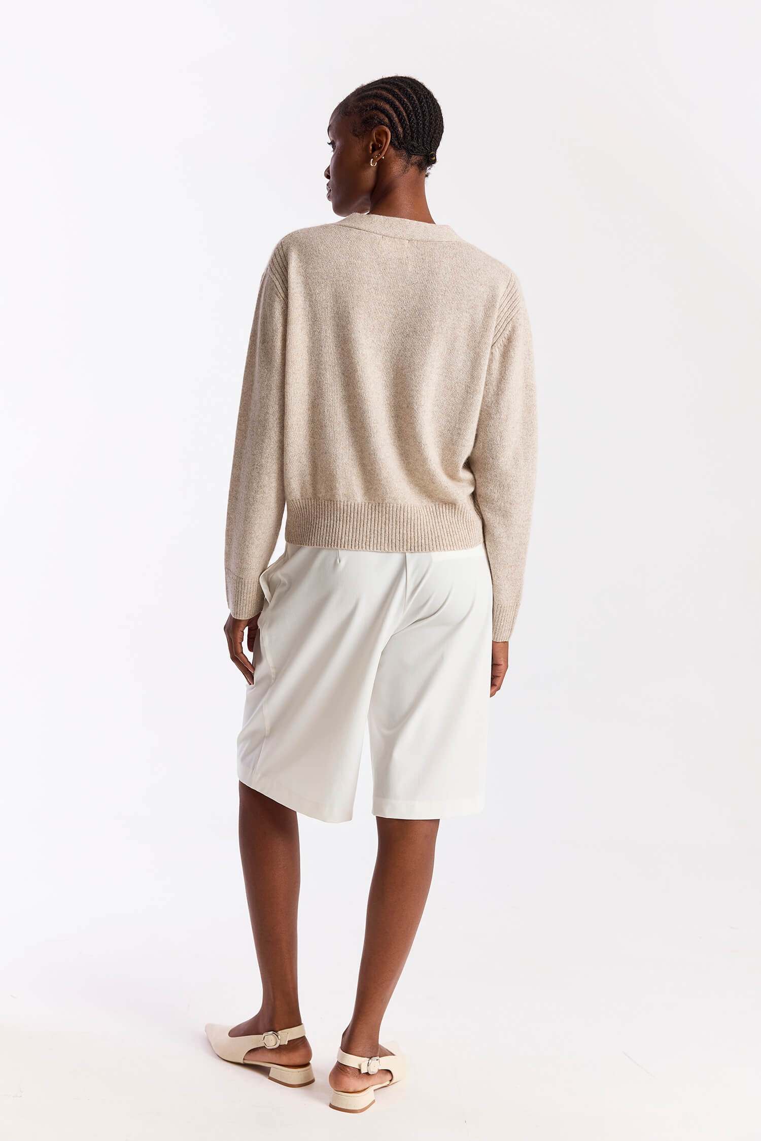 BOXY CROPPED CASHMERE CARDI