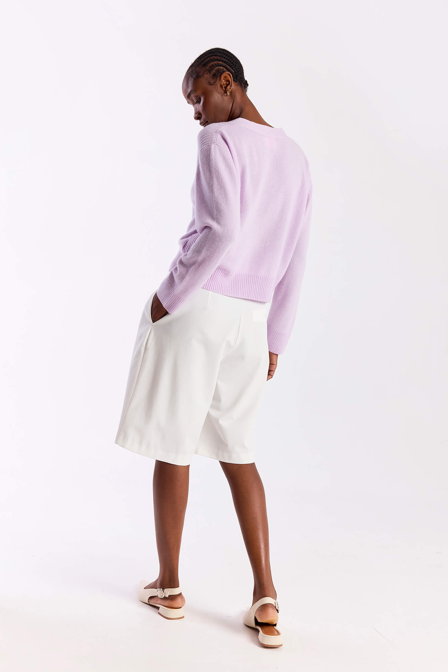 BOXY CROPPED CASHMERE CARDI