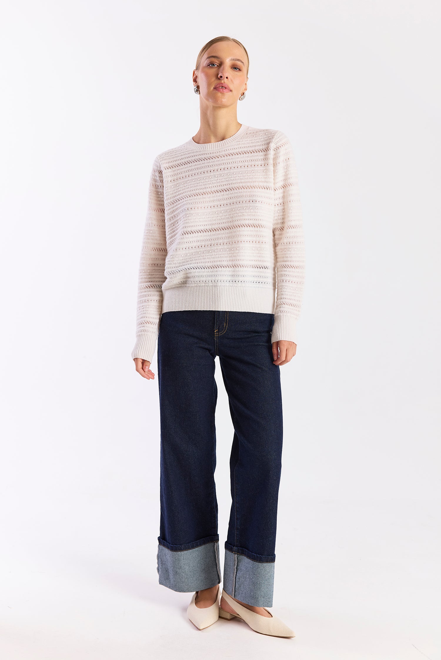 TEXTURED TAYLOR CASHMERE CREW