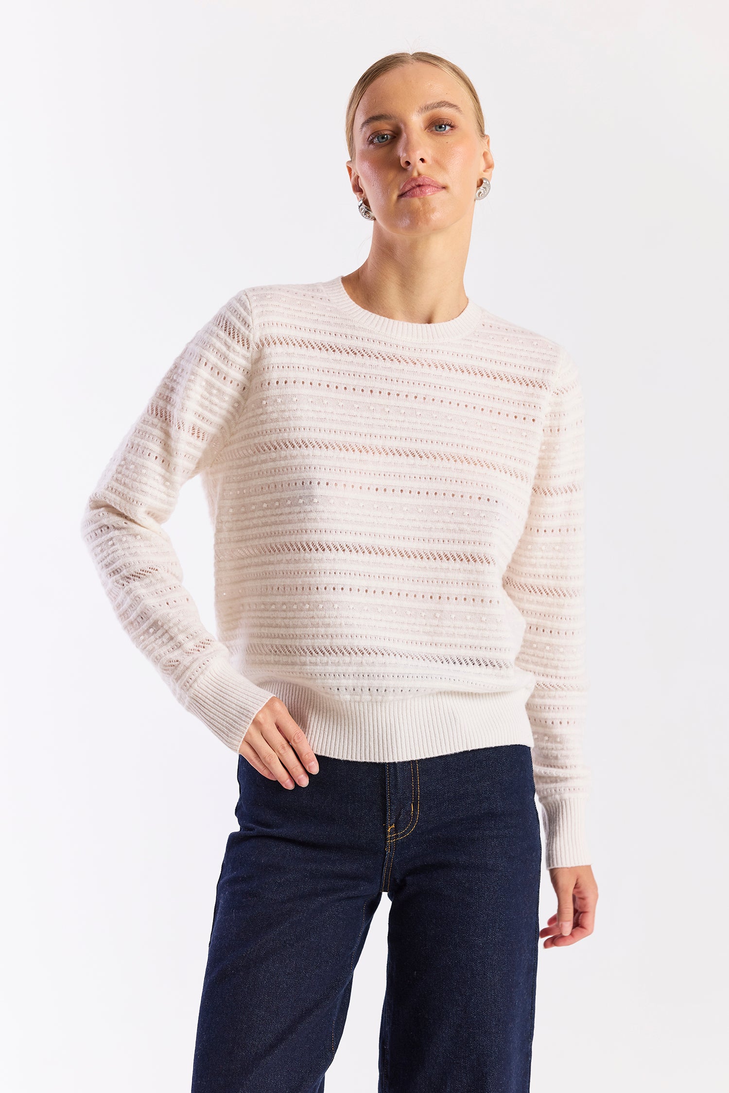 TEXTURED TAYLOR CASHMERE CREW