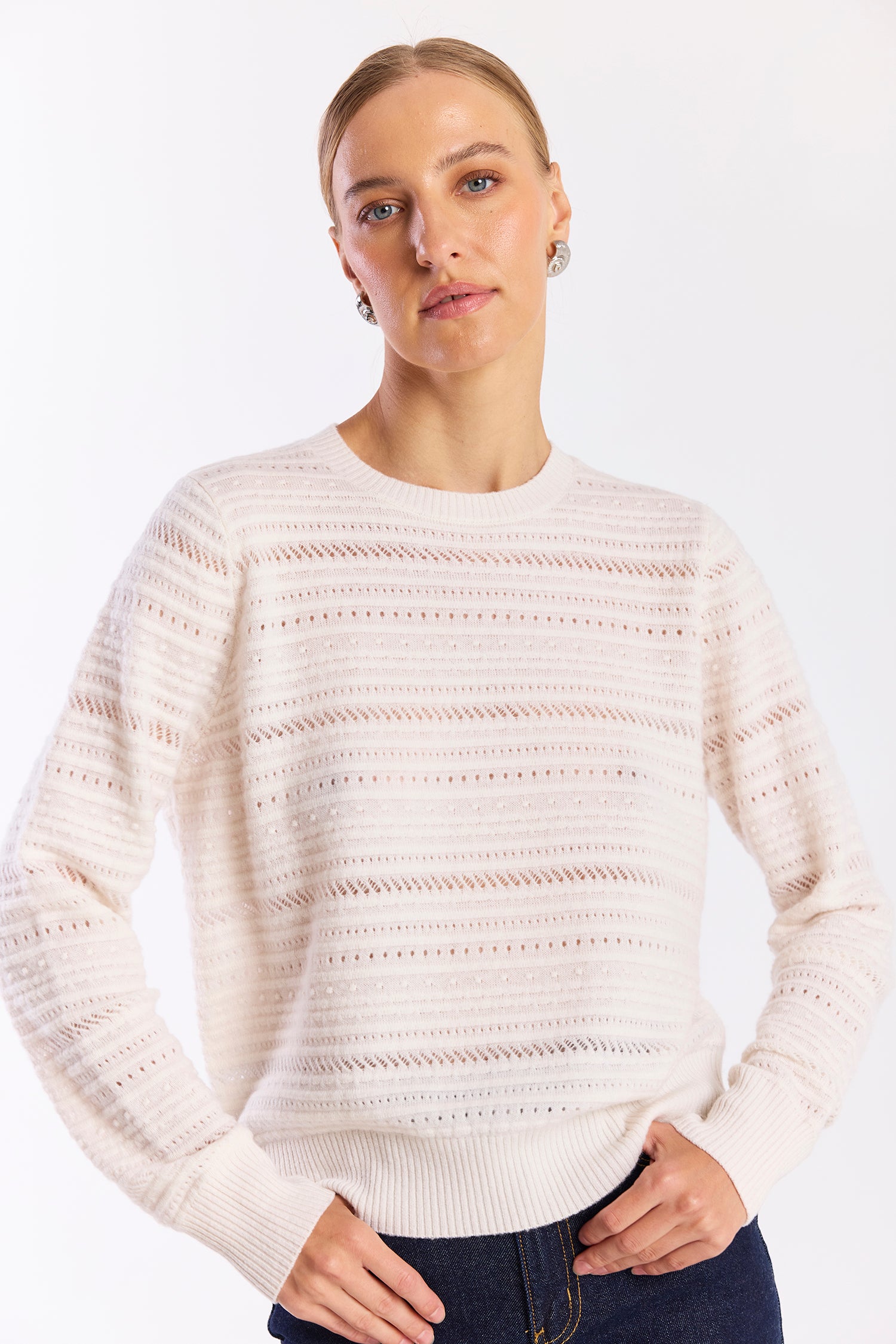 TEXTURED TAYLOR CASHMERE CREW