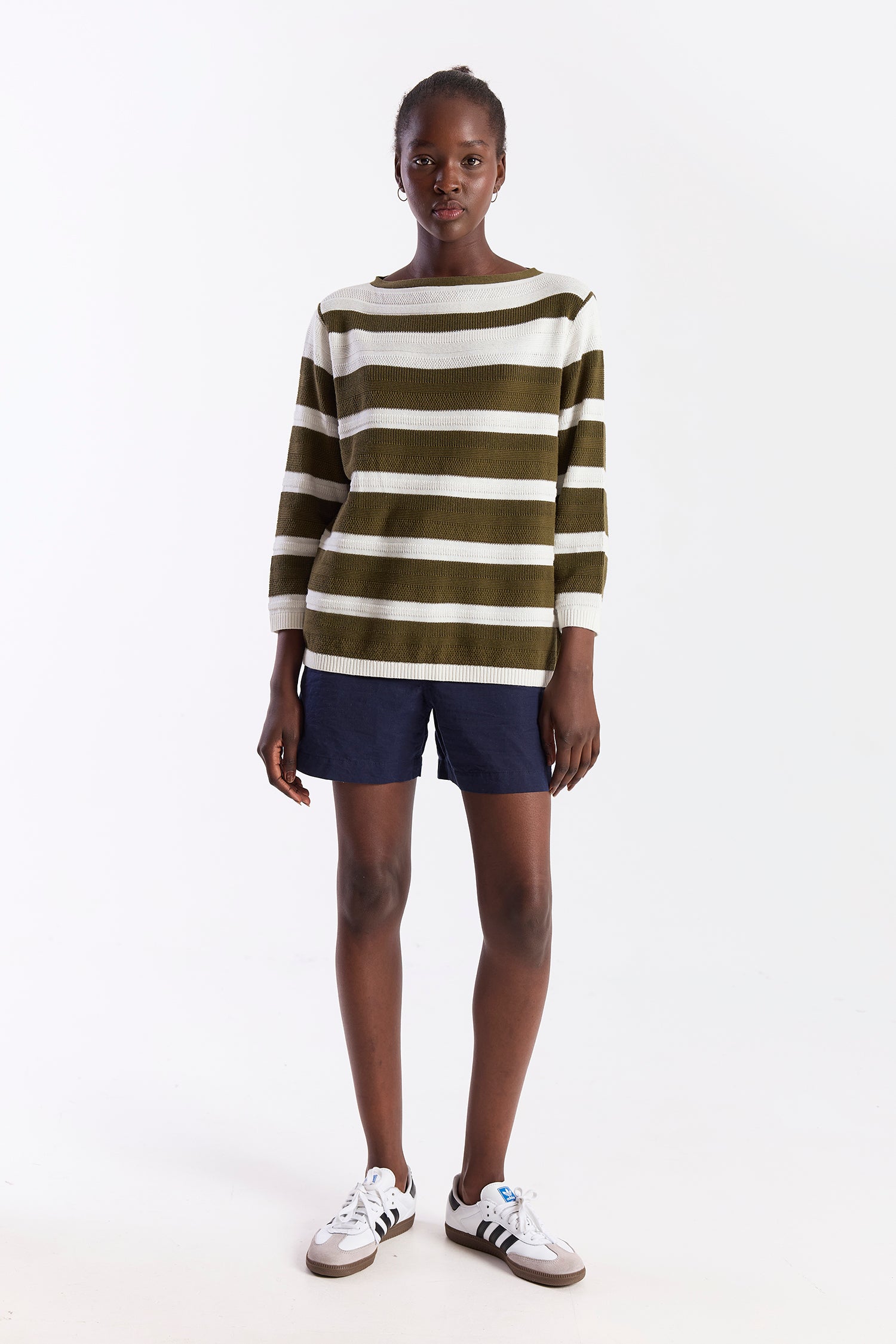 TEXTURED STRIPE BOATNECK