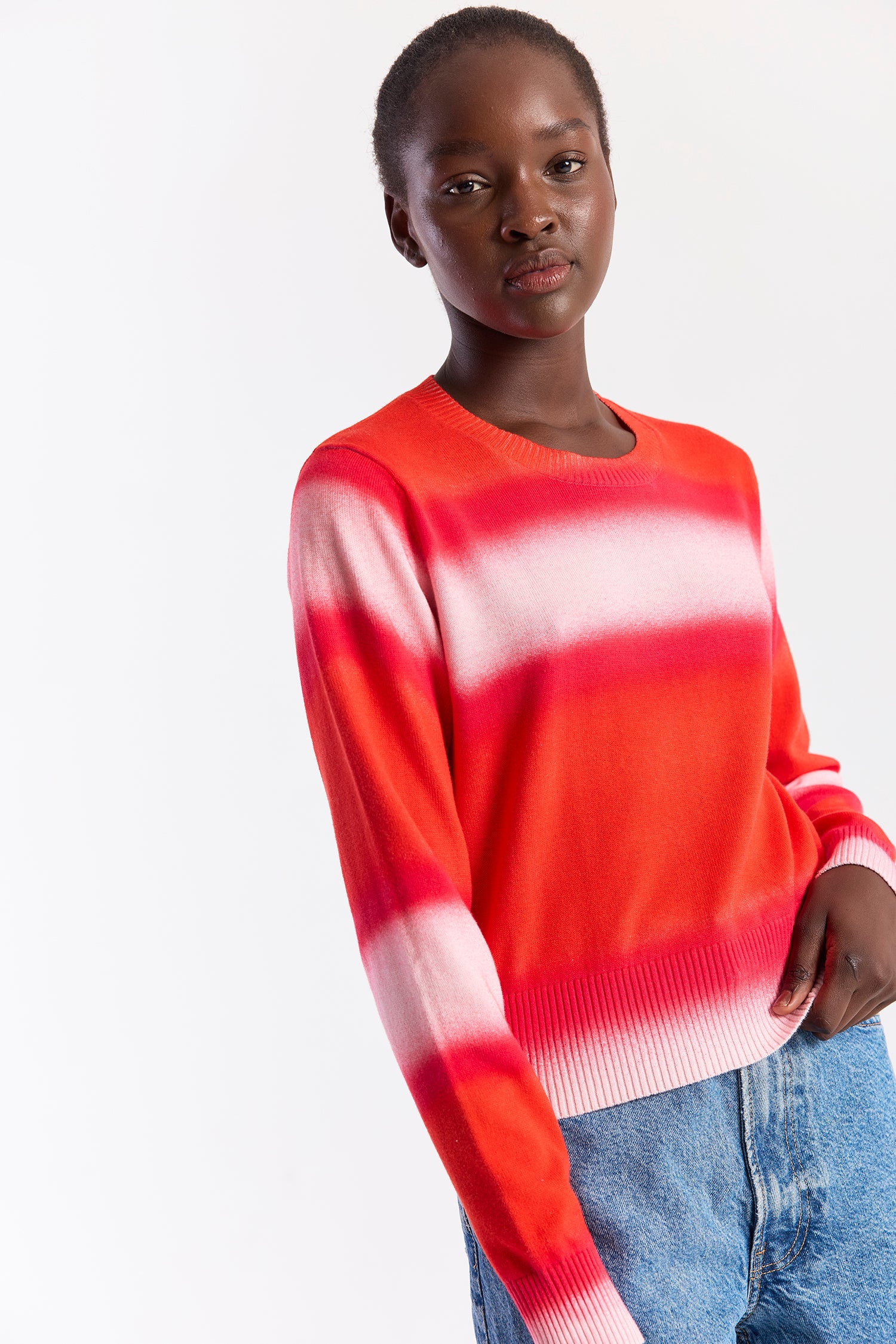 BLURRED STRIPE CREW