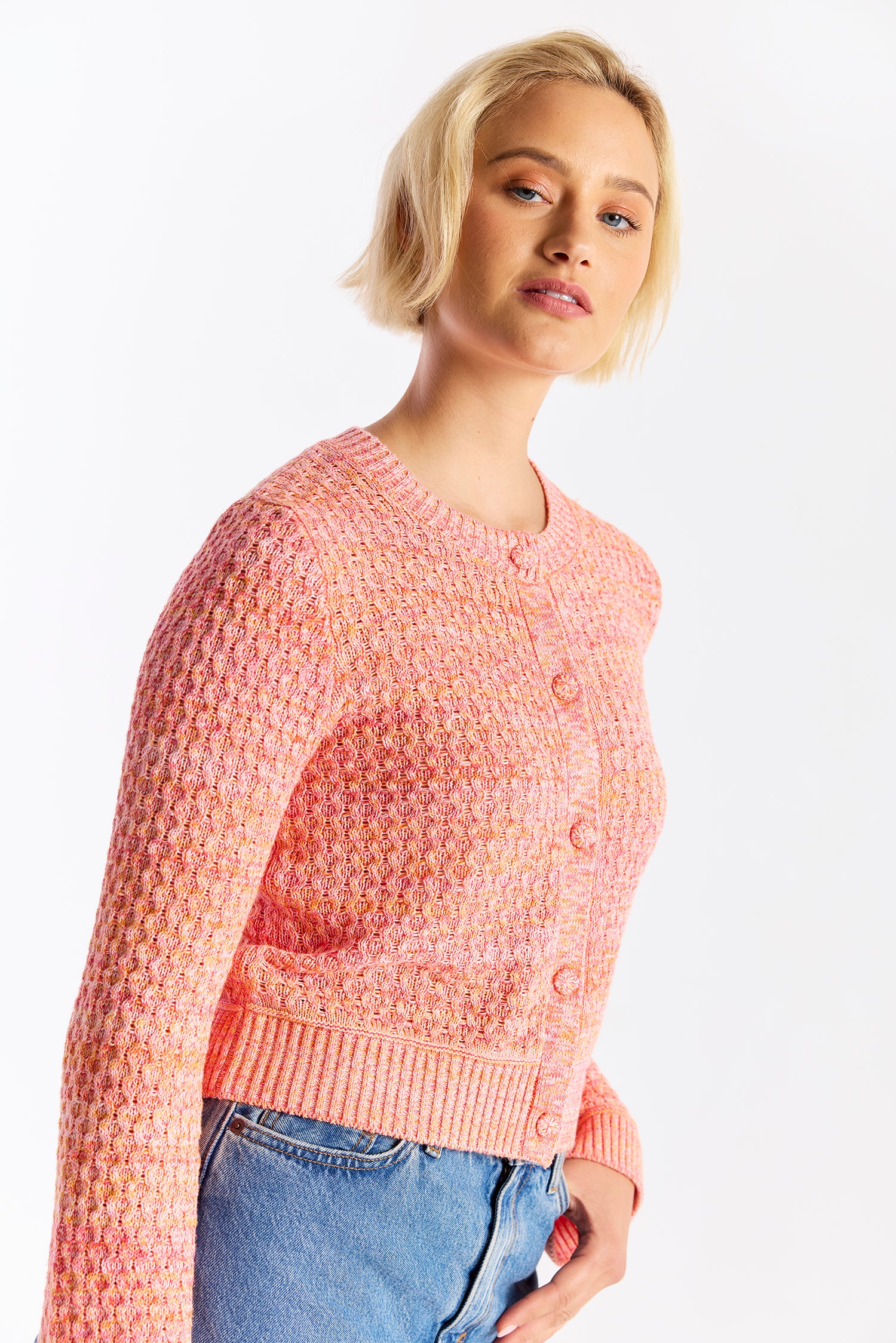 CABLE TWIST YARN CARDI