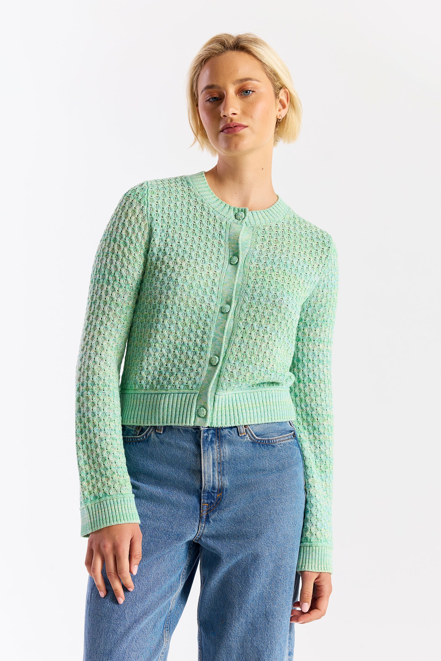 CABLE TWIST YARN CARDI
