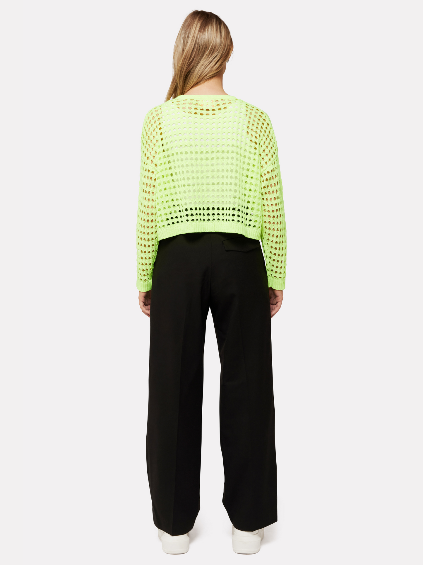 Open Stitch Pointelle Crew Neck Jumper