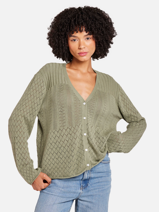 Pointelle Knit Cardigan