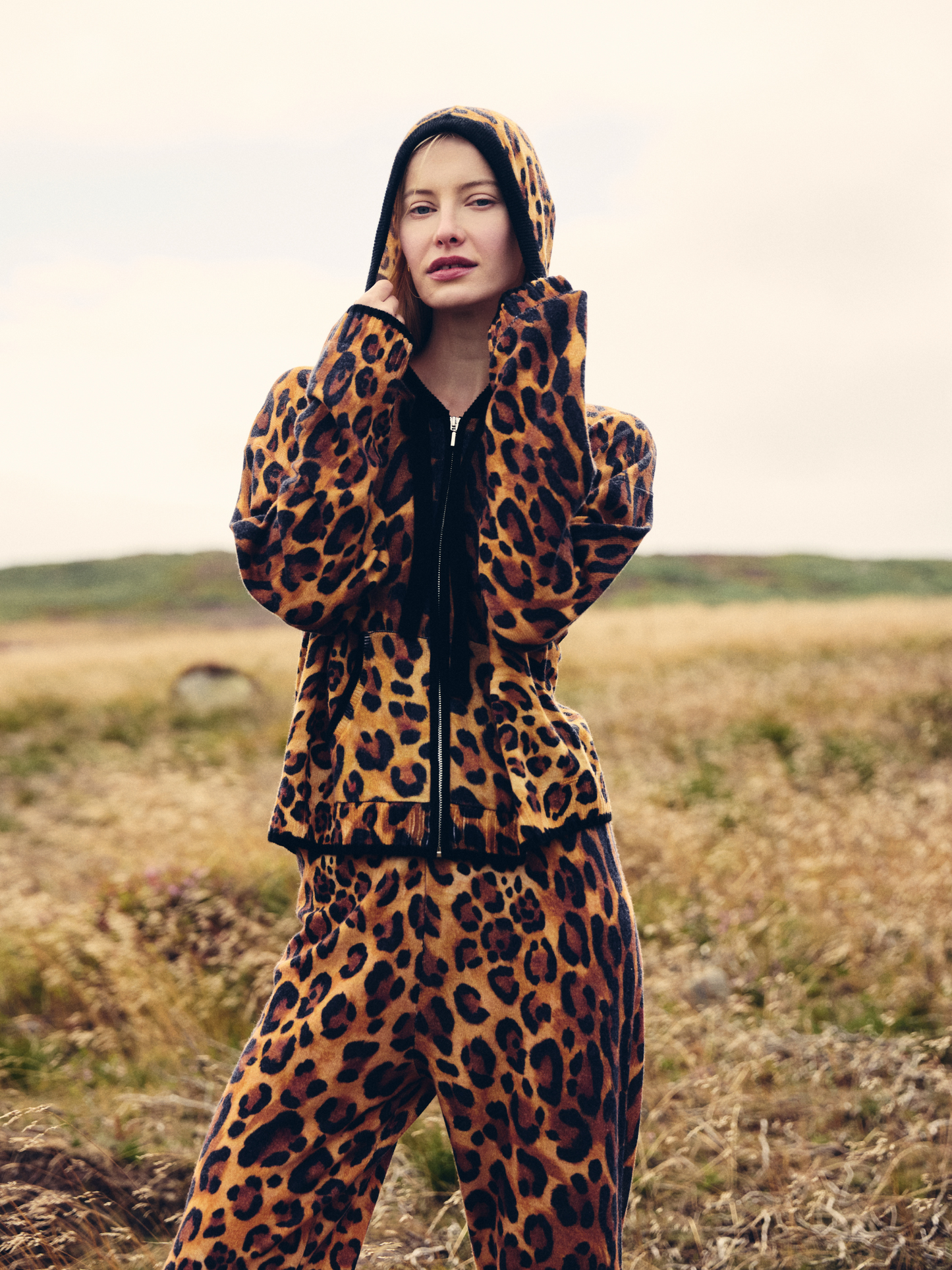 Patsy Leopard Cashmere Hoodie