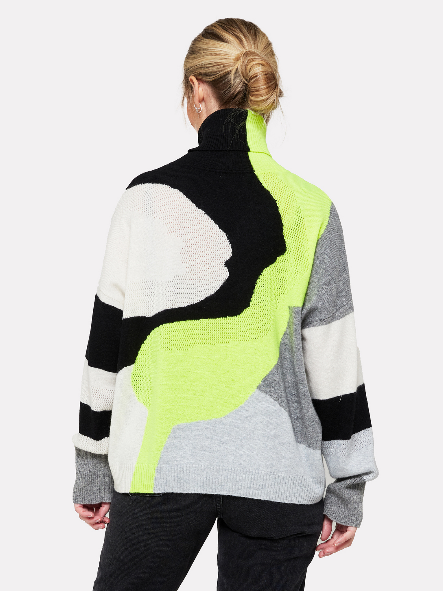 Abstract Cashmere Roll Neck