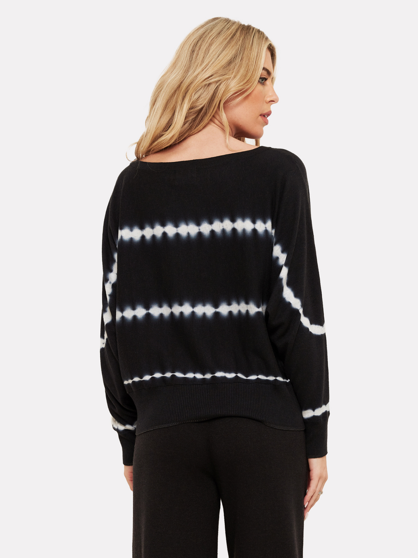 Bleach Stripe Boat Neck Jumper