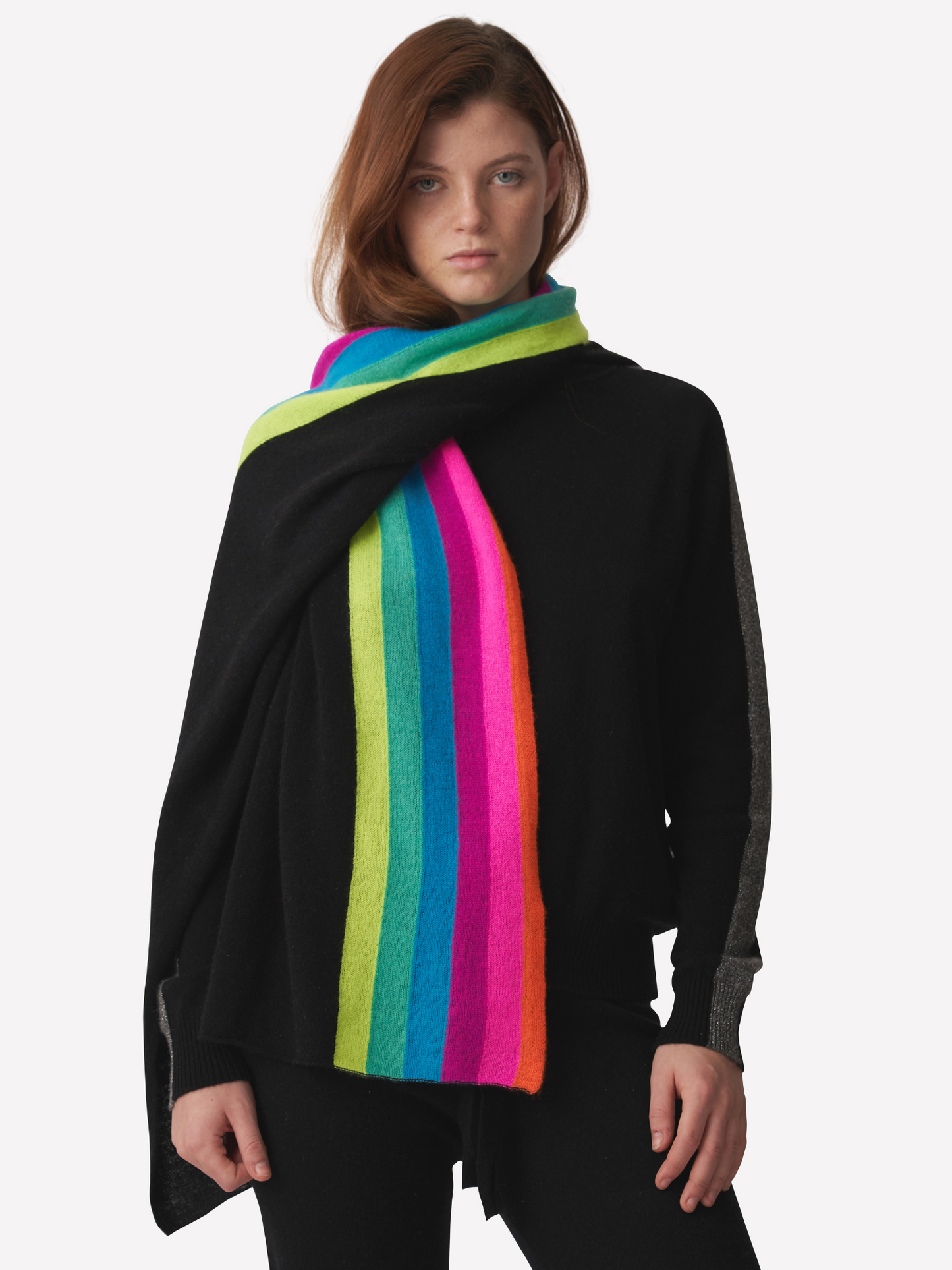 Rainbow Stripe Evie Cashmere Scarf