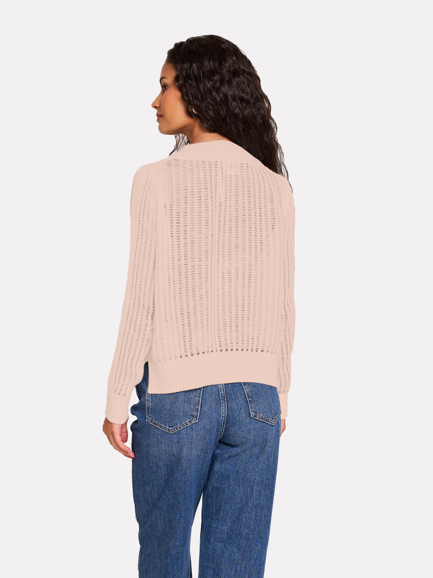 Ladder Stitch V Neck Jumper