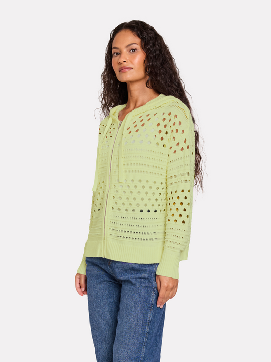 Mixed Pointelle Hoodie