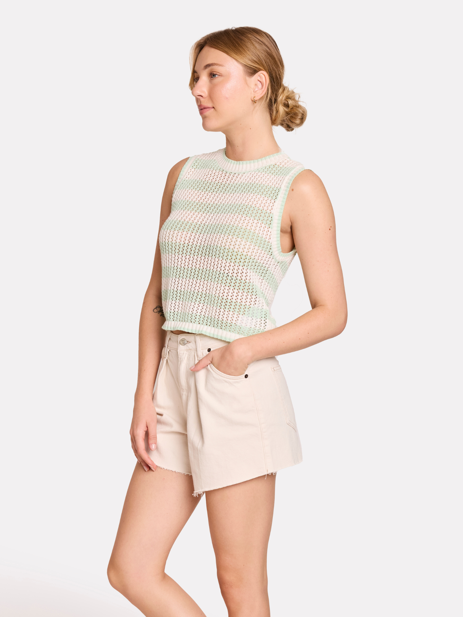 Stripe Pointelle Tank
