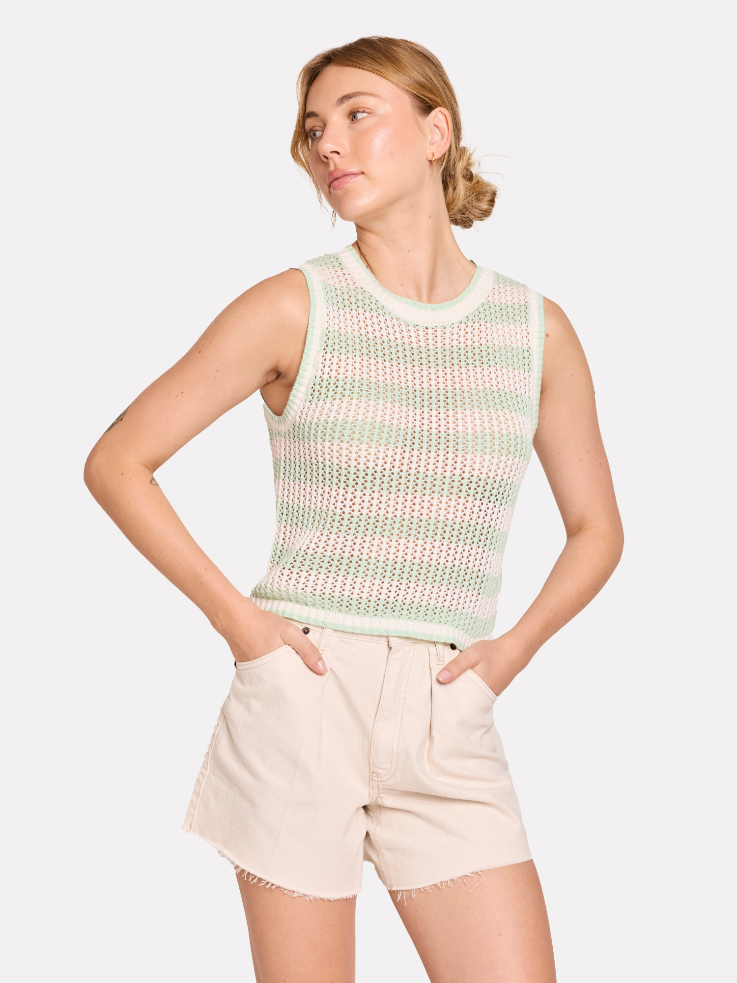 Stripe Pointelle Tank