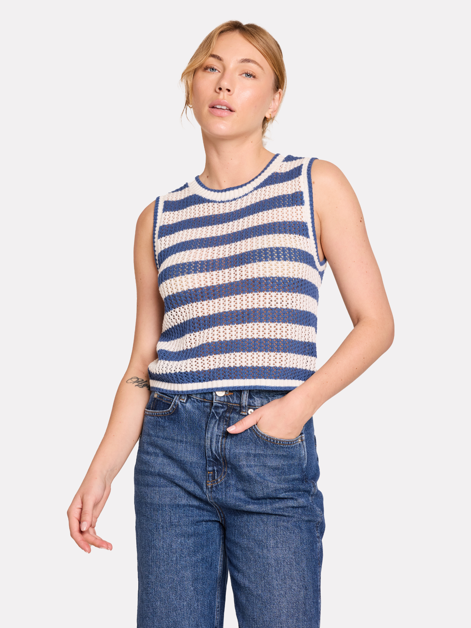 Stripe Pointelle Tank