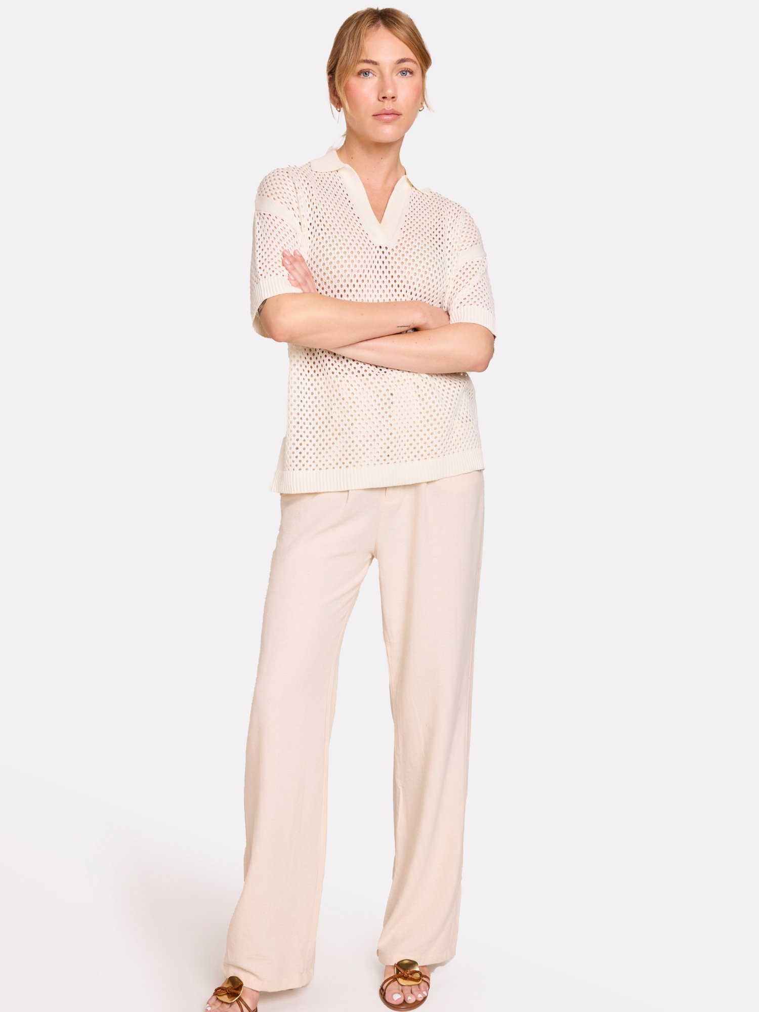Relaxed Pointelle Polo