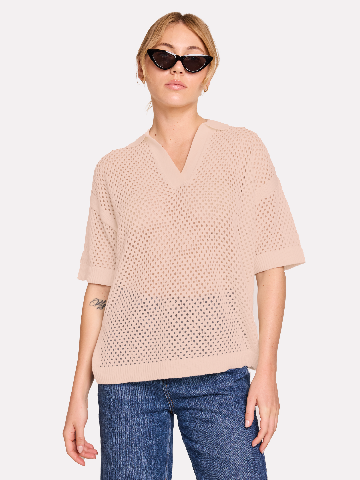 Relaxed Pointelle Polo
