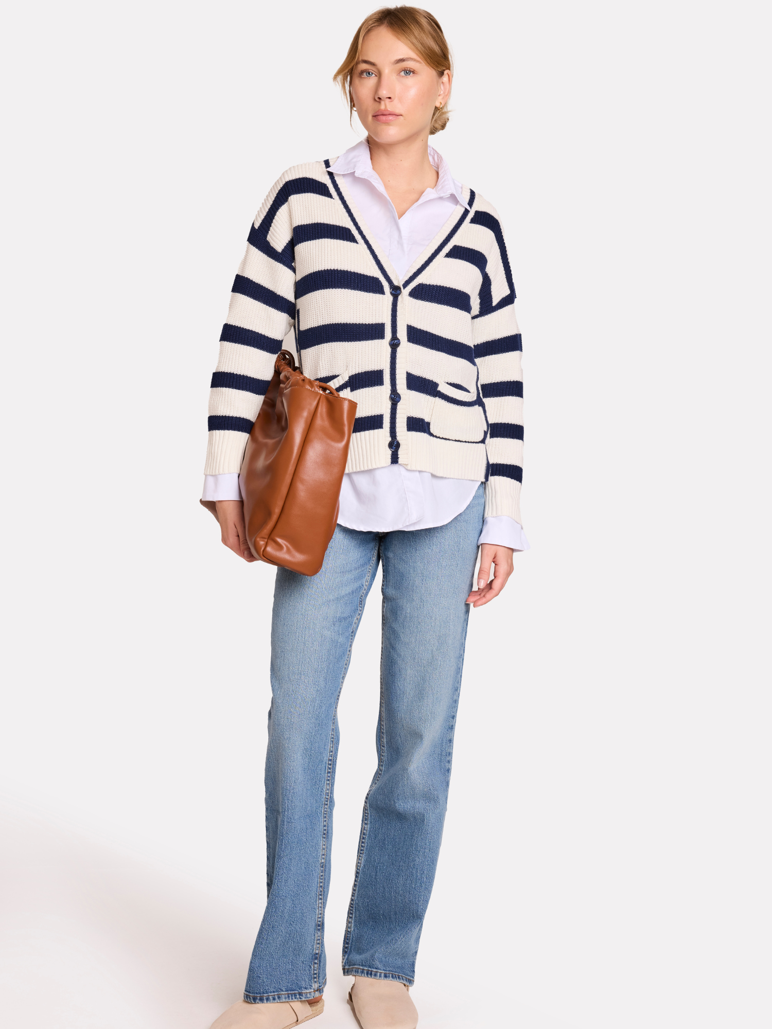 Stripe Crop Cardigan