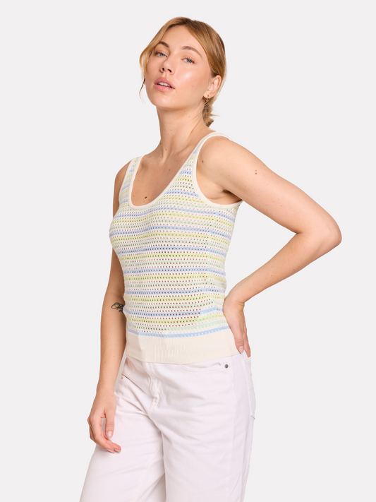 Rainbow Stripe Pointelle Vest