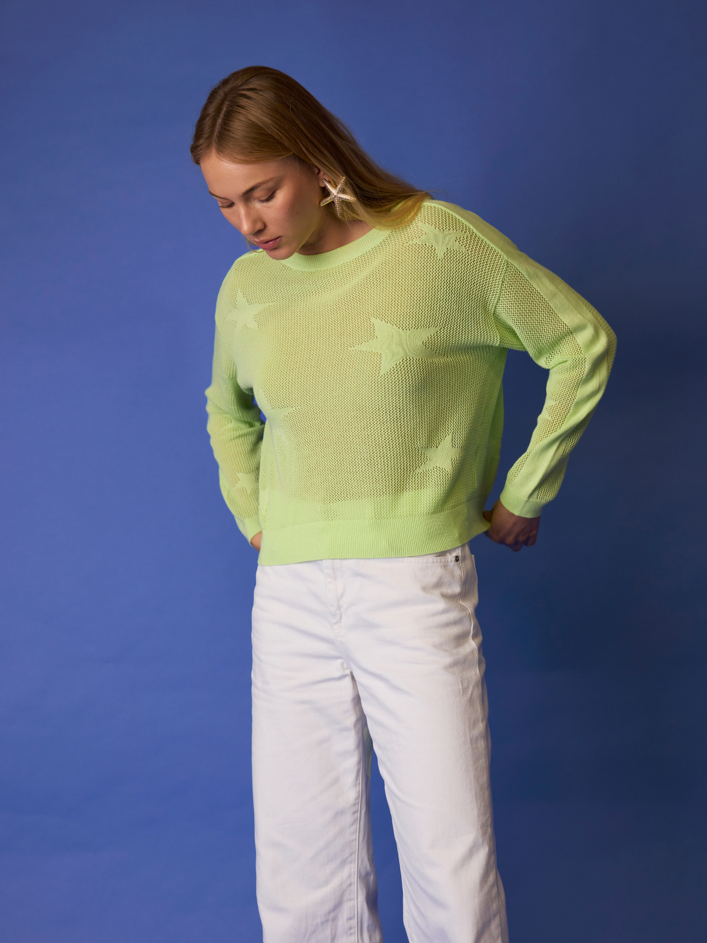 Pointelle Star Jumper