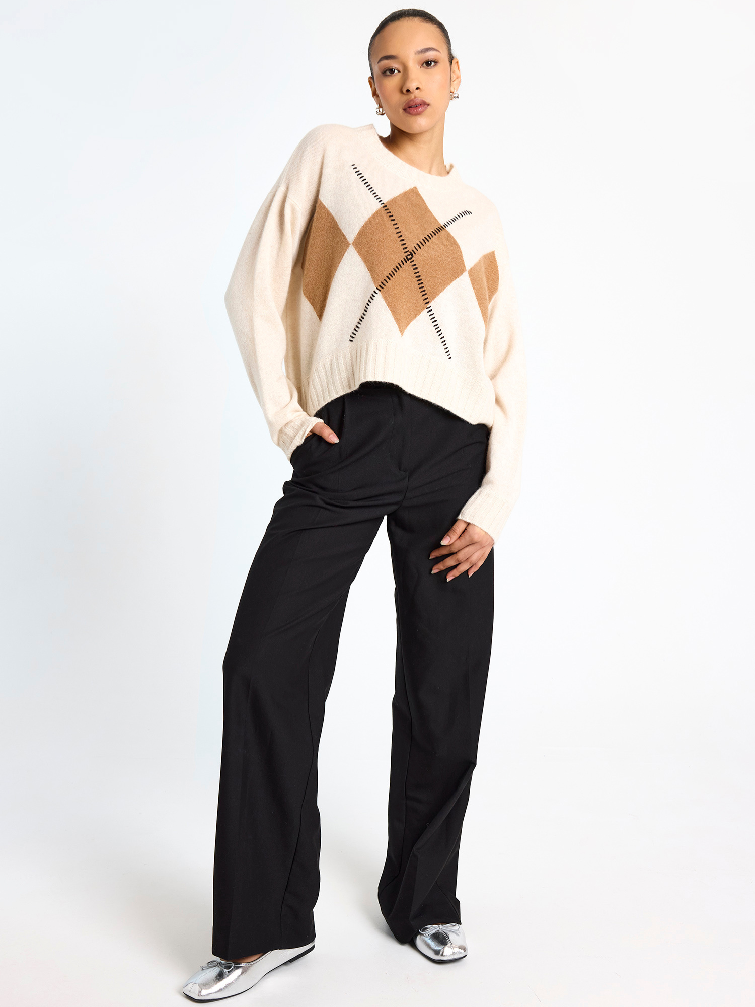 Relaxed Argyle Cashmere Jumper