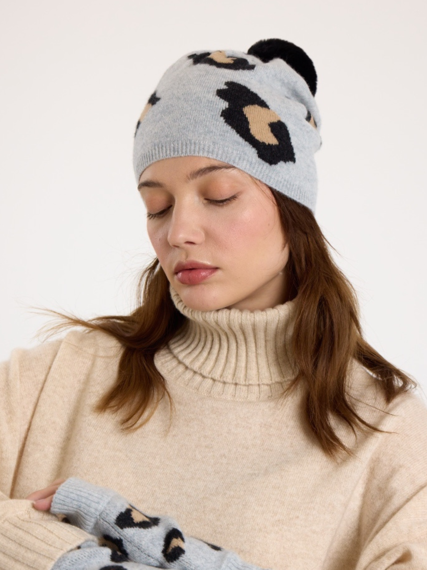 Animal Cashmere Pom Hat