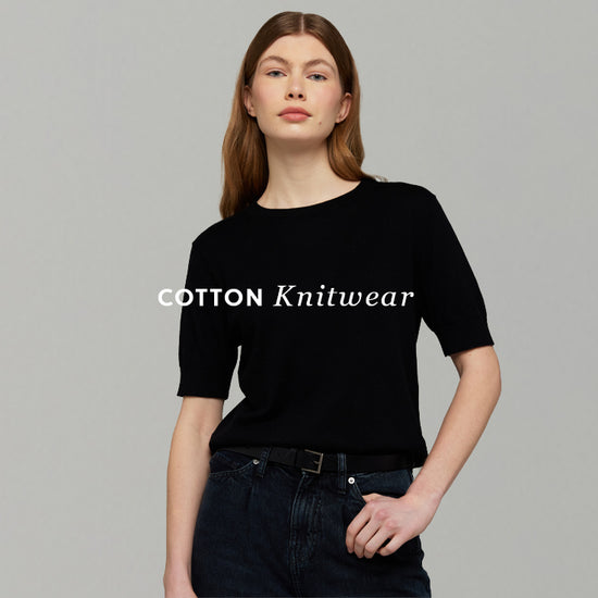 Brodie Cashmere T Cotton and Silk Mix STRIPED RAGLAN Frost Blue Jumper main image 1