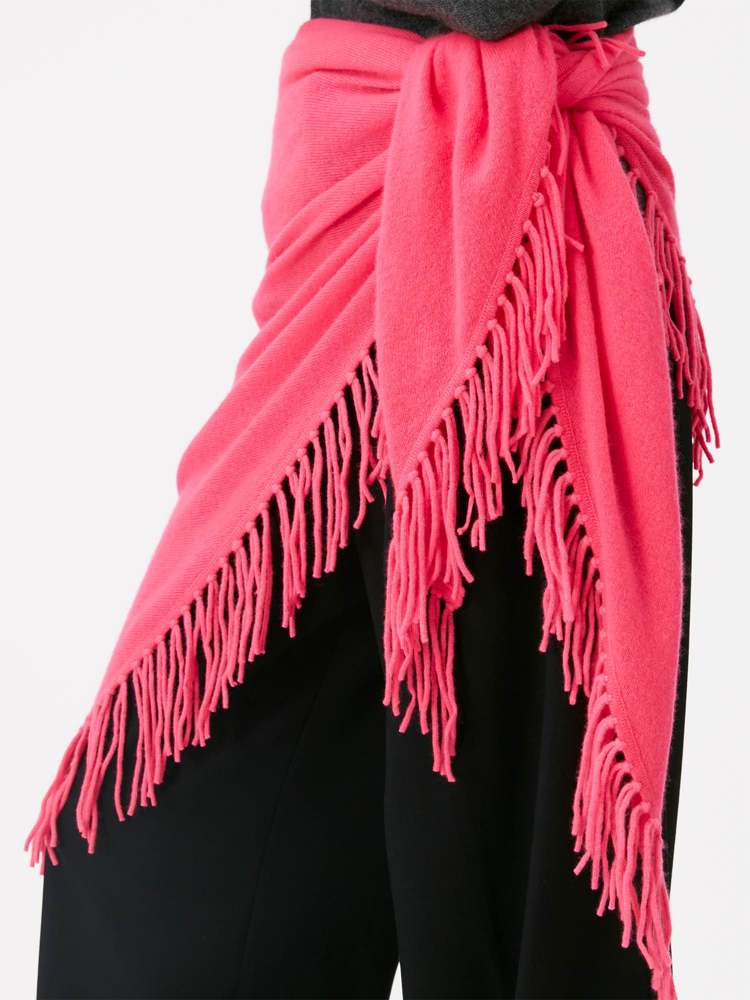 Neon pink luxury tassle scarf